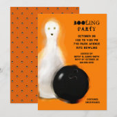 Cartes d'invitation à une partie de bowling Hallow (Devant / Derrière)