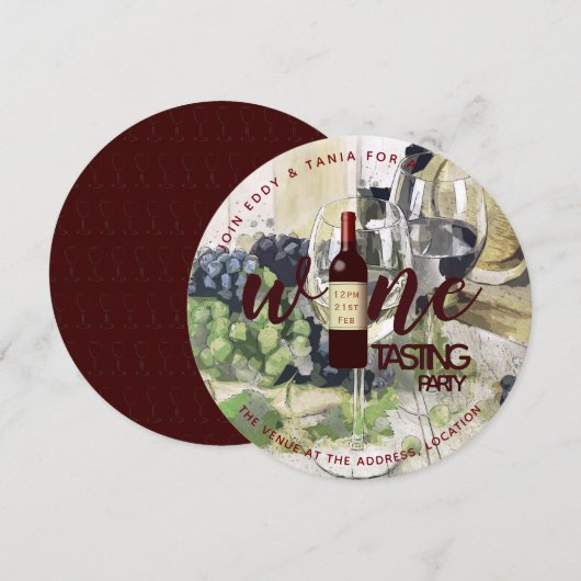 Cartes d'invitation à une soirée de dégustation de (Devant / Derrière)