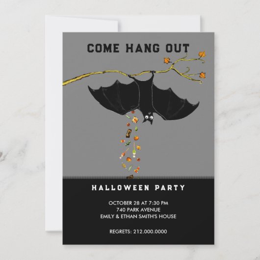 Cartes d'invitation à une soirée d'Halloween (Devant)