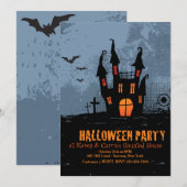 Cartes d'invitation à une soirée Halloween dans un (Devant / Derrière)