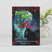 Cartes d'invitation à une soirée ZOMBIE Halloween (Debout devant)