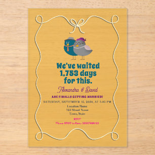 Cartes d'invitation Acryliques de Mariage Drôles