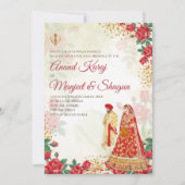 Cartes d'invitation Anand Karaj et mariage Sikh (Devant)