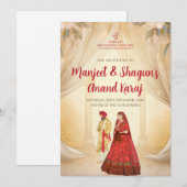 Cartes d'invitation Anand Karaj & invitations de m (Devant / Derrière)