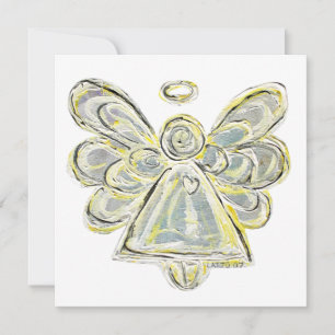 Cartes d'invitation Ange Gardien Blanc personnalis