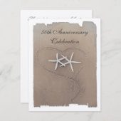 Cartes d'invitation anniversaire Étoile de mer (Devant / Derrière)