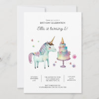 Cartes d'invitation anniversaire licorne imprimabl