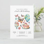 Cartes d'invitation anniversaire papillon imprimab (Debout devant)