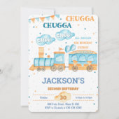 Cartes d'invitation anniversaire Train modifiables (Devant)