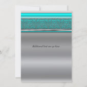 Cartes d'invitation Aqua & Silver Starfish Beach S (Dos)