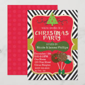 Cartes d'invitation arbre de Noël moderne et cake  (Devant / Derrière)