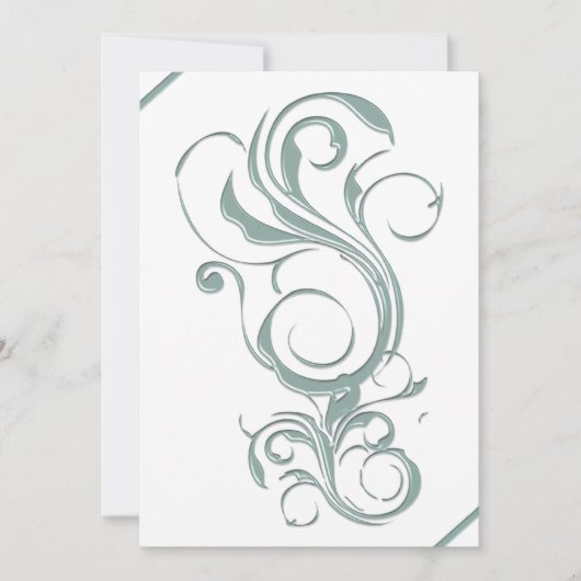 Cartes d'invitation aspect gaufrage Jade Gris (Devant)