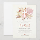 Cartes d'invitation au baptême de fille (Devant / Derrière)