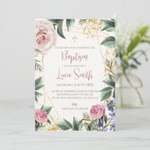 Cartes d'invitation au baptême de fille pour la cé (Debout devant)