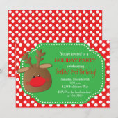 Cartes d'invitation au point de renne pour les fêt (Devant / Derrière)