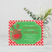 Cartes d'invitation au point de renne pour les fêt (Debout devant)