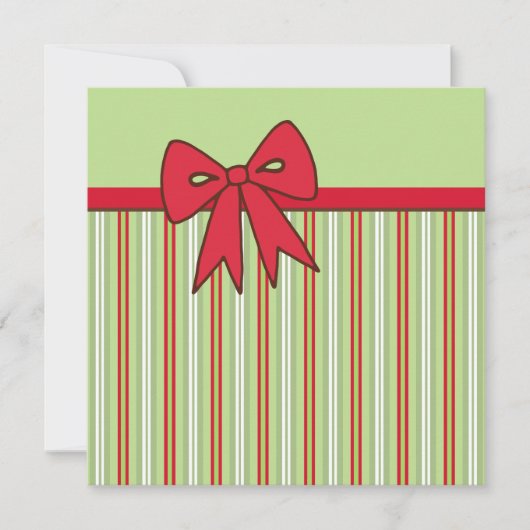 Cartes d'invitation au ruban de Noël (Devant)