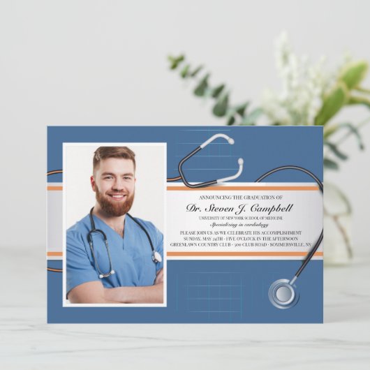 Cartes d'invitation au stéthoscope 2 (Debout devant)