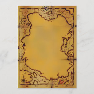 Cartes d'invitation au trésor de pirate