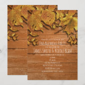 Cartes d'invitation automnales élégantes avec feui (Devant / Derrière)