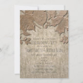 Cartes d'invitation automnales rustiques en bois b (Devant)