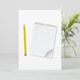 Cartes d'invitation avec bloc-notes et papier