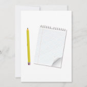 Cartes d'invitation avec bloc-notes et papier (Devant)