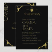 Cartes d'invitation avec monogramme Claddagh (Devant / Derrière)