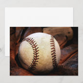 Cartes d'invitation avec œuvre d'art de baseball (Devant / Derrière)