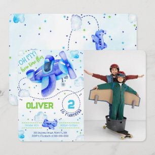 Cartes d'invitation avec photo d'avion