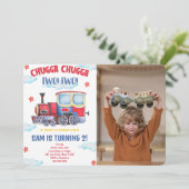 Cartes d'invitation avec photo de train (Debout devant)