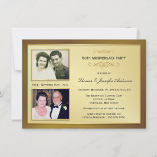 Cartes d'invitation avec photos du passé et du pré