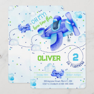 Cartes d'invitation Avion