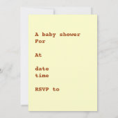 Cartes d'invitation Baby shower (Dos)