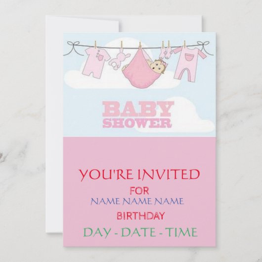 CARTES D'INVITATION BABY SHOWER (Devant)