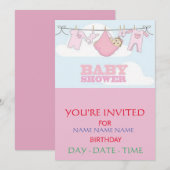 CARTES D'INVITATION BABY SHOWER (Devant / Derrière)
