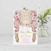 Cartes d'invitation Baby Shower Boho Dreamcatcher (Debout devant)