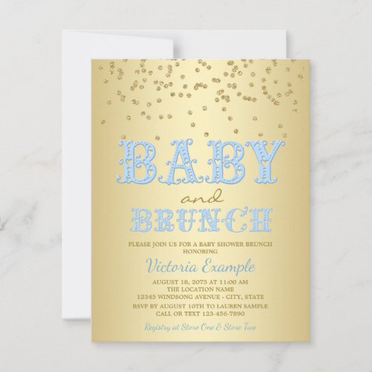 Cartes d'invitation Baby Shower Brunch pour garçon (Devant)
