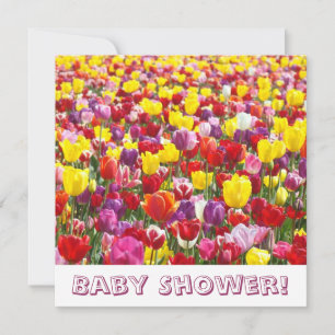 Cartes d'invitation Baby Shower Fleurs de Tulipe d