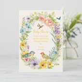 Cartes d'invitation baby shower Flower (Debout devant)