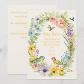 Cartes d'invitation baby shower Flower (Devant / Derrière)