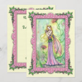 Cartes d'invitation Baby Shower Mère et Bébé Fée (Devant / Derrière)