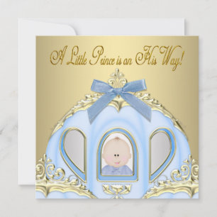 Cartes d'invitation Baby Shower pour Prince en Ble