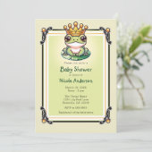 Cartes d'invitation Baby Shower Prince Grenouille (Debout devant)