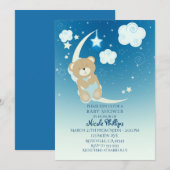 Cartes d'invitation Baby Shower Teddy Bear Moon &  (Devant / Derrière)