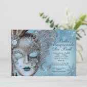 Cartes d'invitation Bal de Masque de Glace Flocon  (Debout devant)