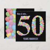 Cartes d'invitation ballons pour fête d'anniversai (Devant / Derrière)