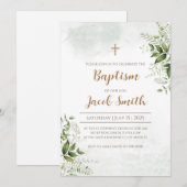 Cartes d'invitation baptême garçon et invitations  (Devant / Derrière)