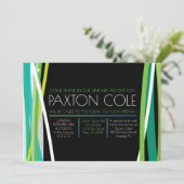 CARTES D'INVITATION BAR MITZVAH aux LIGNES SIMPLÉS (Debout devant)