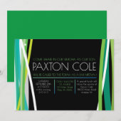 CARTES D'INVITATION BAR MITZVAH aux LIGNES SIMPLÉS (Devant / Derrière)